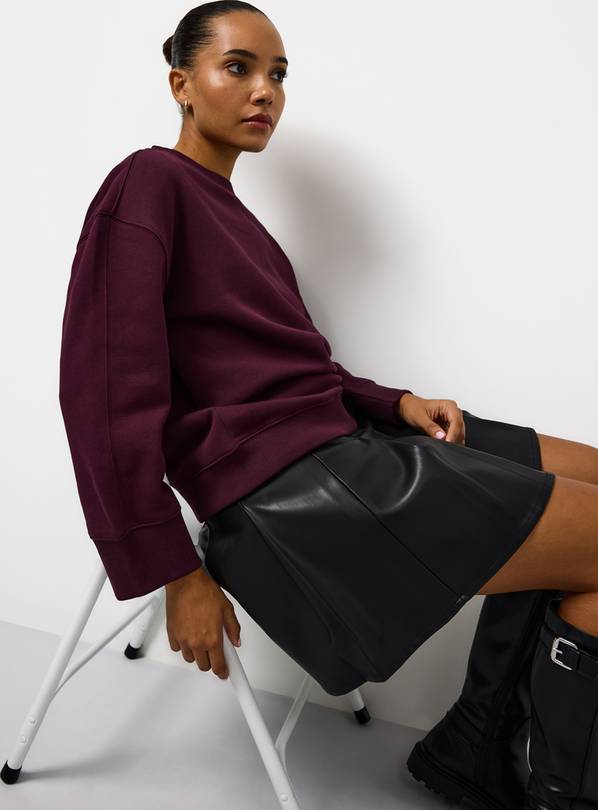 Burgundy Volume Sleeve Sweatshirt L
